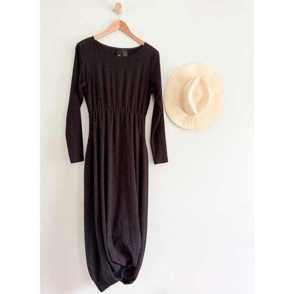 Igor DobranićDrew Long Sleeve Black Bubble Hem Maxi DressSz M
